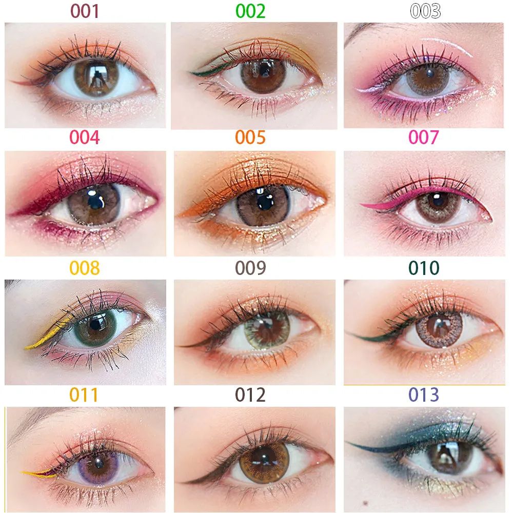 12 Colors Liquid Self Adhesive Eyelashes Eye Liner Pen
