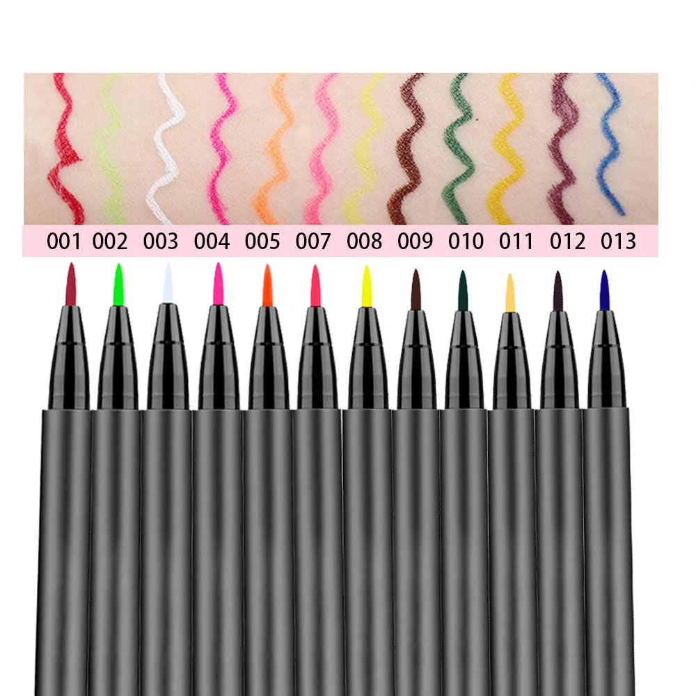 12 Colors Liquid Self Adhesive Eyelashes Eye Liner Pen
