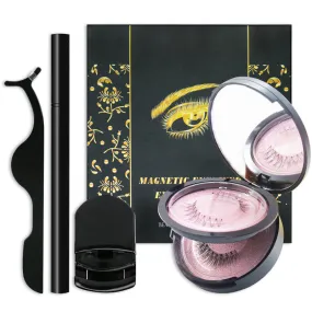 2 Pairs Magnetic Eyelashes and Eyeliner Kit with Tweezer & Lash Curler ML-T05