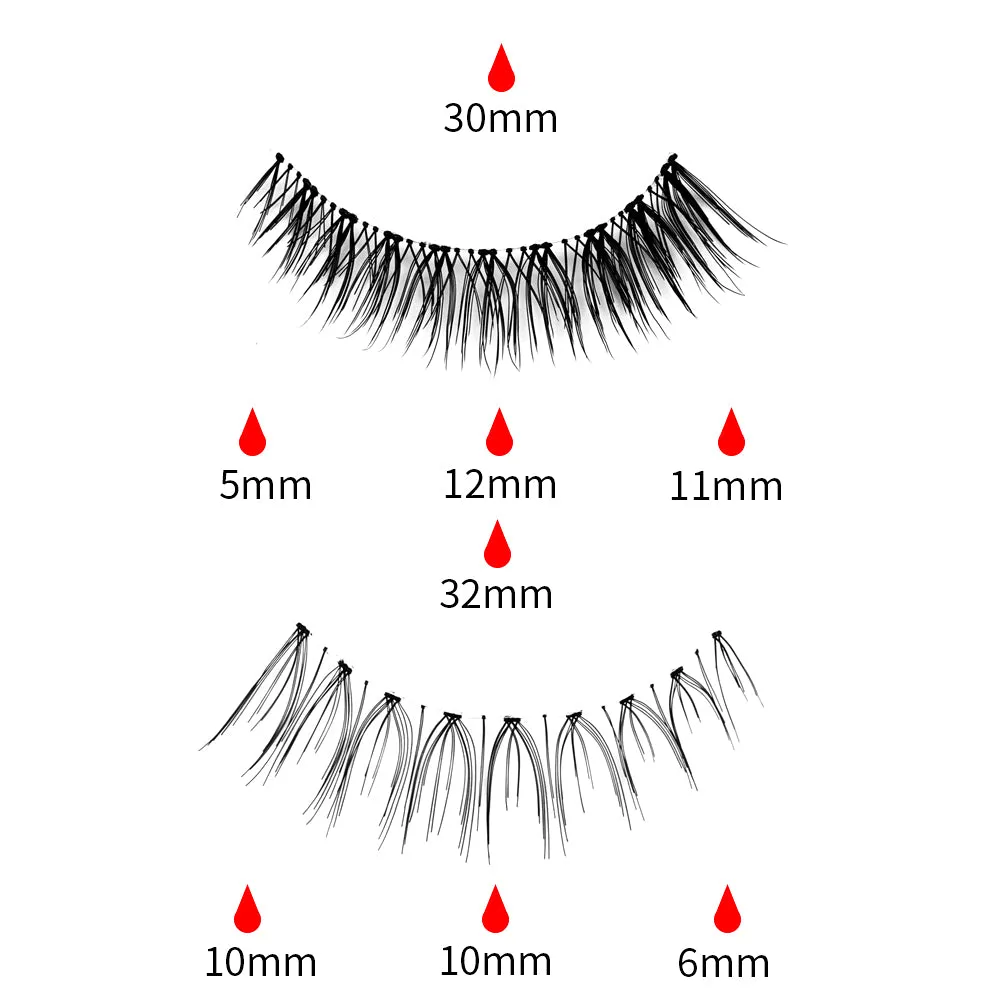 2 Pairs Magnetic Eyelashes and Eyeliner Kit with Tweezer & Lash Curler ML-T05