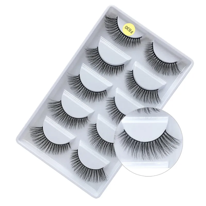 5 Pair Set - 3D Handmade Mink Faux Eyelashes