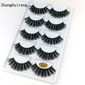 5 Pair Set - 3D Handmade Mink Faux Eyelashes