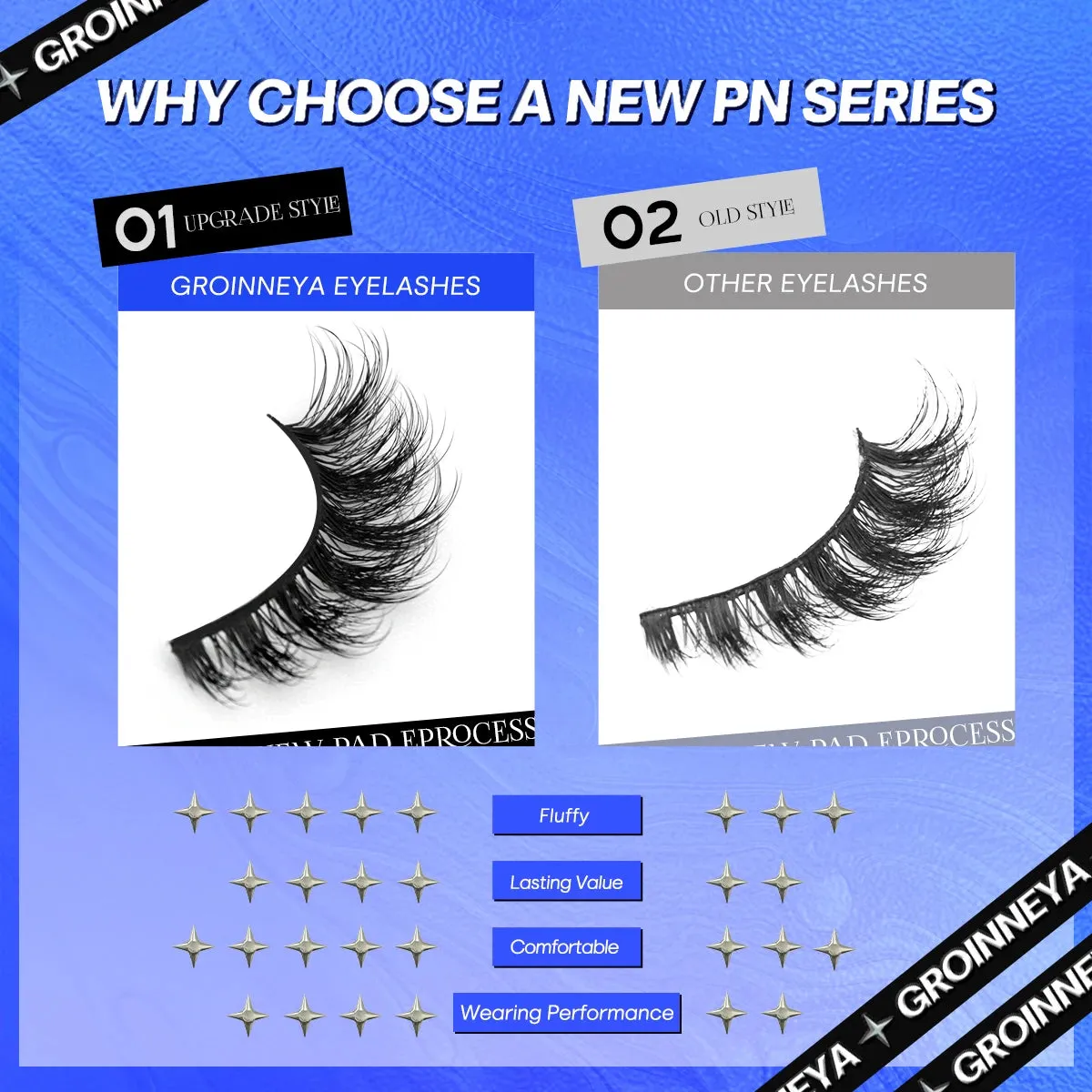 5/10 Pairs Fluffy Soft Wispy Fake Eyelashes