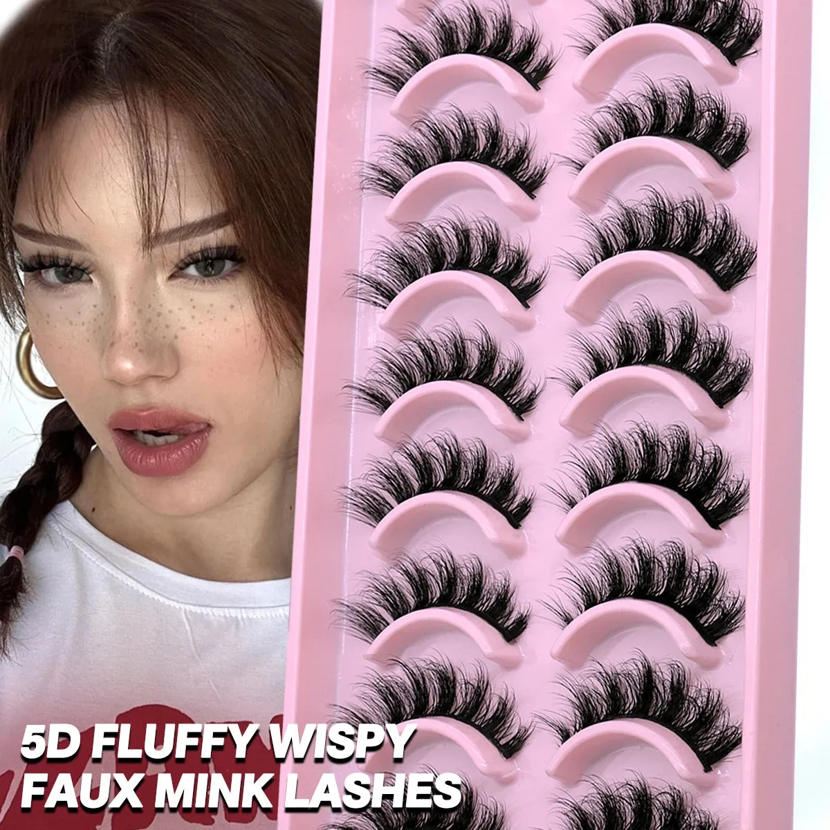 5/10 Pairs Fluffy Soft Wispy Fake Eyelashes