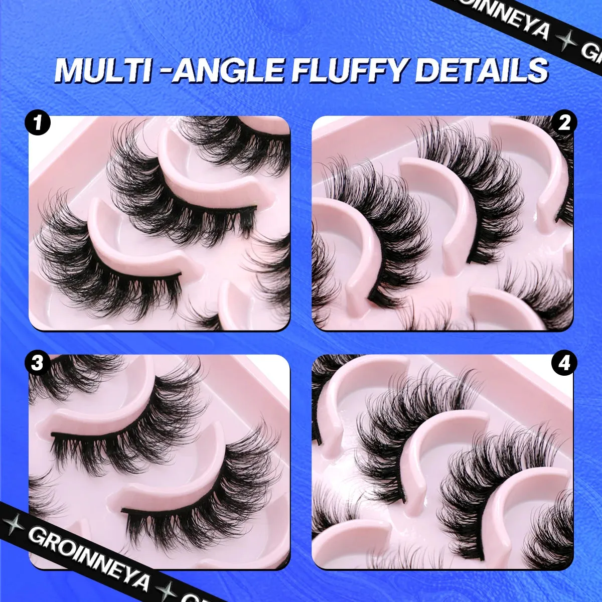 5/10 Pairs Fluffy Soft Wispy Fake Eyelashes