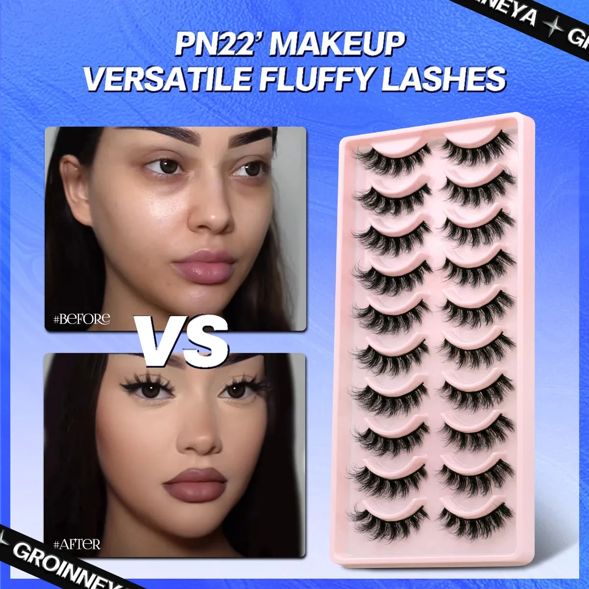 5/10 Pairs Fluffy Soft Wispy Fake Eyelashes