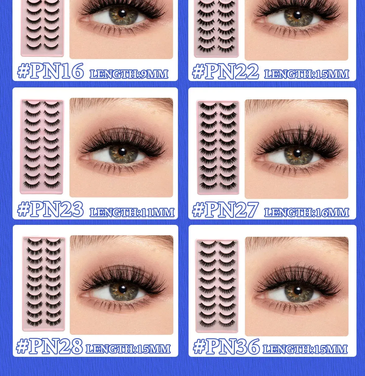 5/10 Pairs Fluffy Soft Wispy Fake Eyelashes