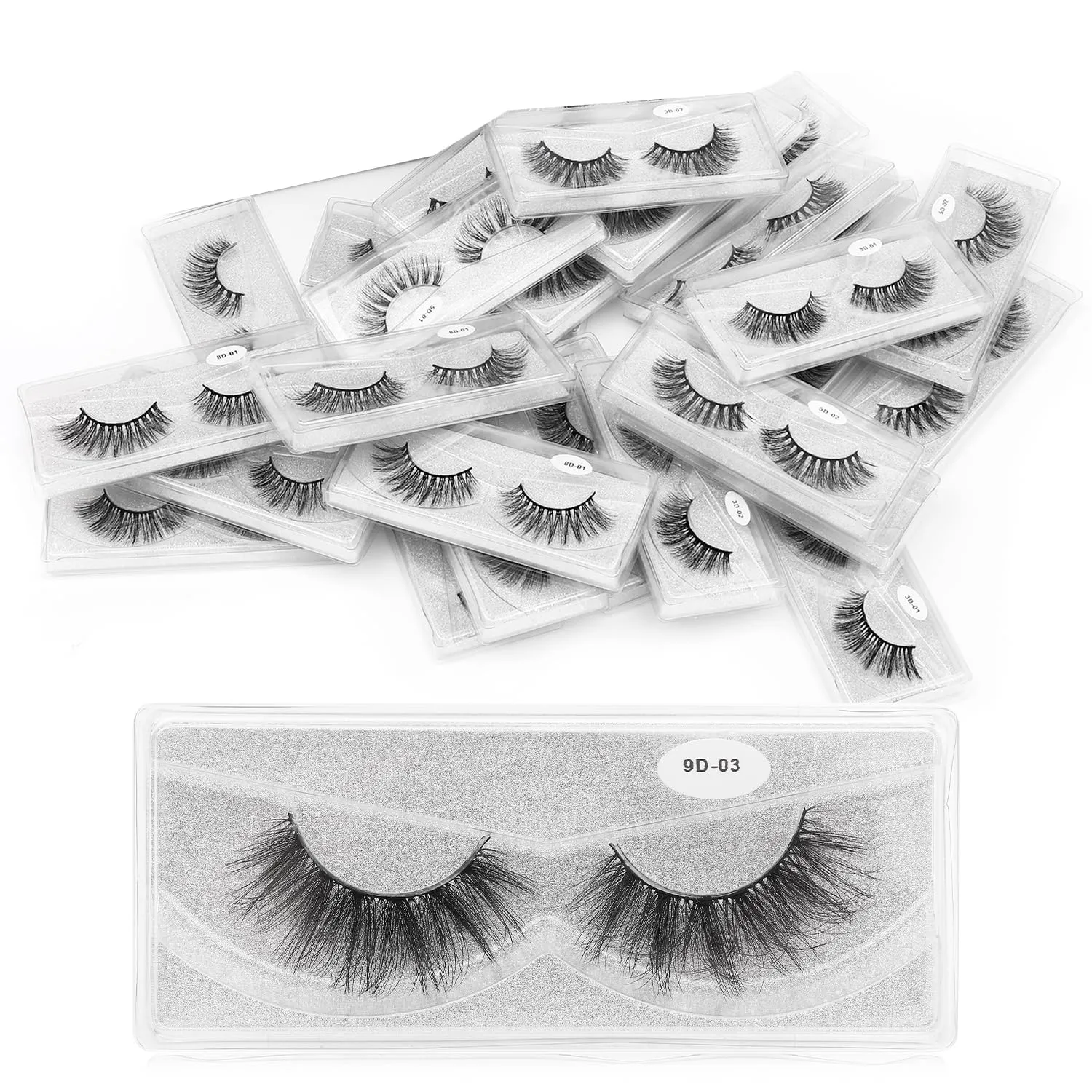 9D-02 eyelashes natural look CNYYLASH fluffy eyelash extension false eyelashes set professional Handmade,3 pairs portable boxes