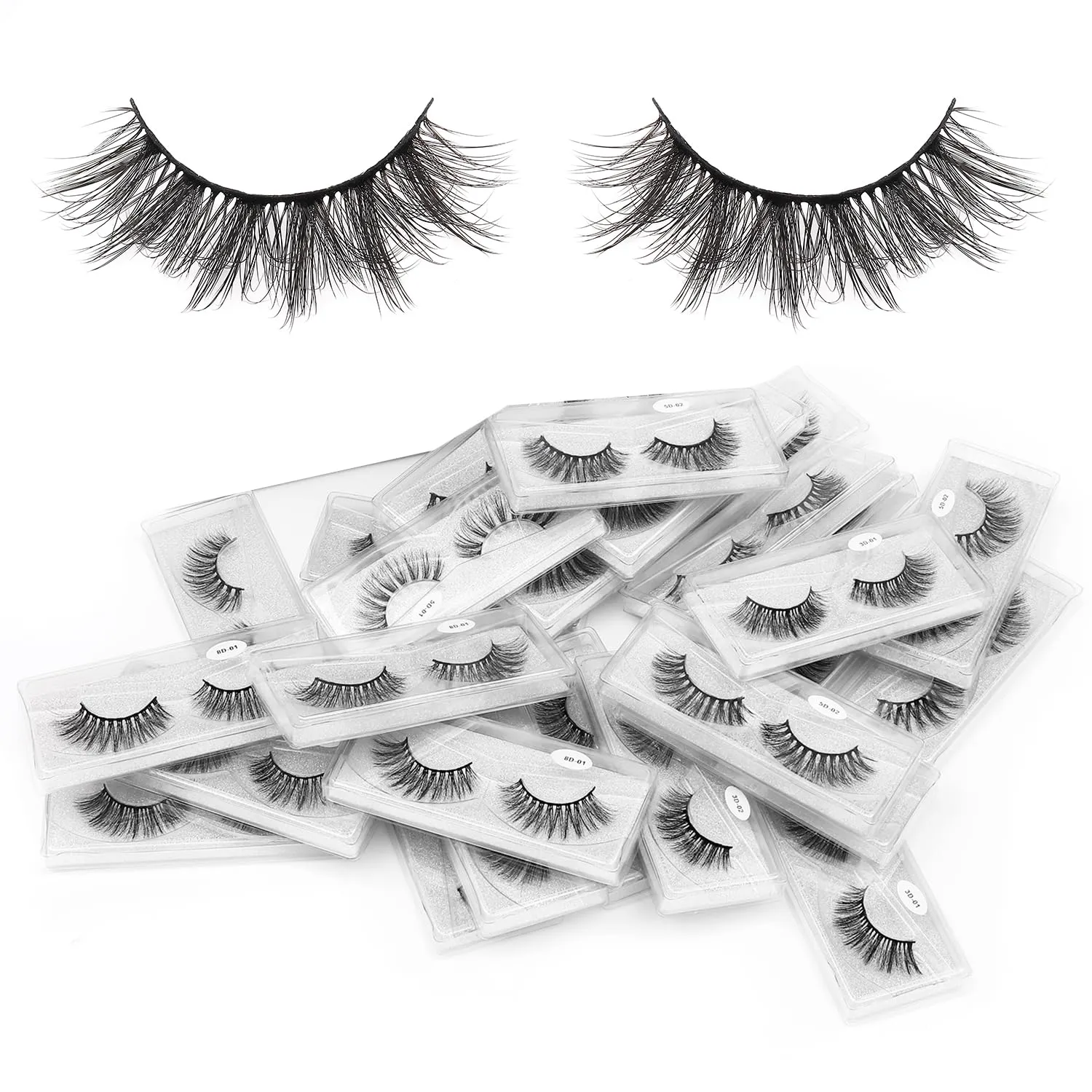 9D-02 eyelashes natural look CNYYLASH fluffy eyelash extension false eyelashes set professional Handmade,3 pairs portable boxes