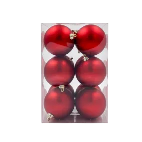 Bauble Matte Red 70mm - 12 Pack