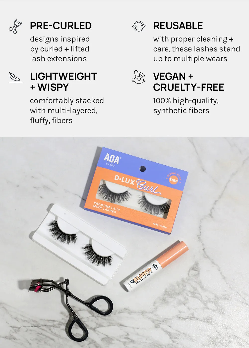 D-LUX Curl Premium Faux Mink Lashes - Ava