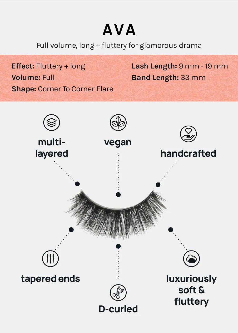 D-LUX Curl Premium Faux Mink Lashes - Ava