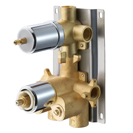DAX Square Concealed Valve. thermostatic Mixer with 2/3 Function Diverter. Matte Black Finish (DAX-1054-SQ-BL)