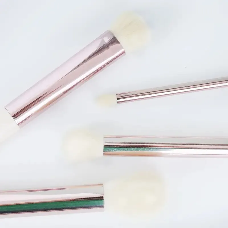 Makeup Brushes 4Pcs Synthetic Foundation Powder Concealers Eye Shadows Blush Makeup Brushes Rose Golden Cosmetic Brushes