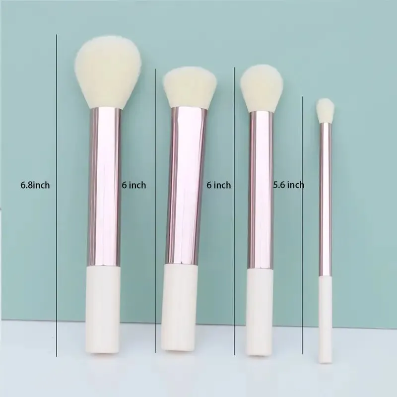 Makeup Brushes 4Pcs Synthetic Foundation Powder Concealers Eye Shadows Blush Makeup Brushes Rose Golden Cosmetic Brushes