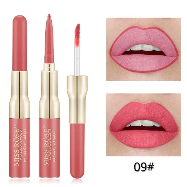 Miss Rose Matte lip Gloss   Liner 2 in 1