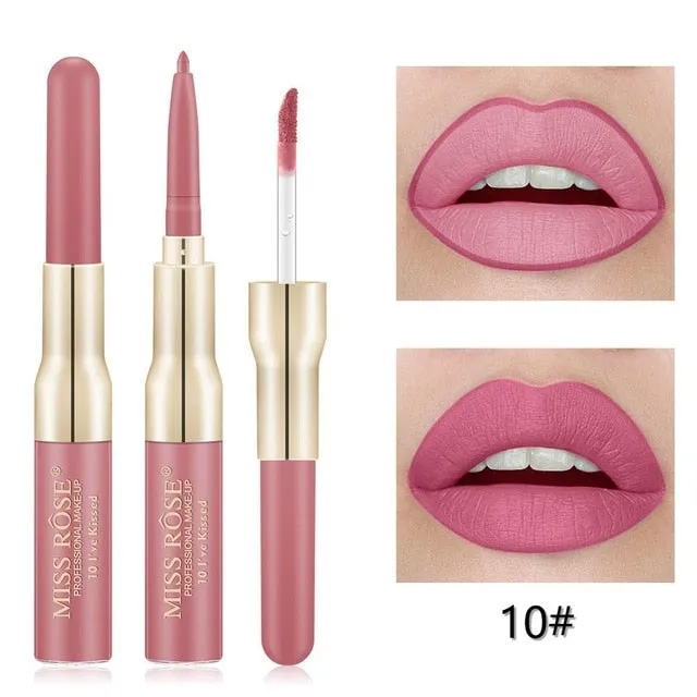 Miss Rose Matte lip Gloss   Liner 2 in 1