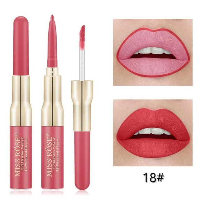 Miss Rose Matte lip Gloss   Liner 2 in 1
