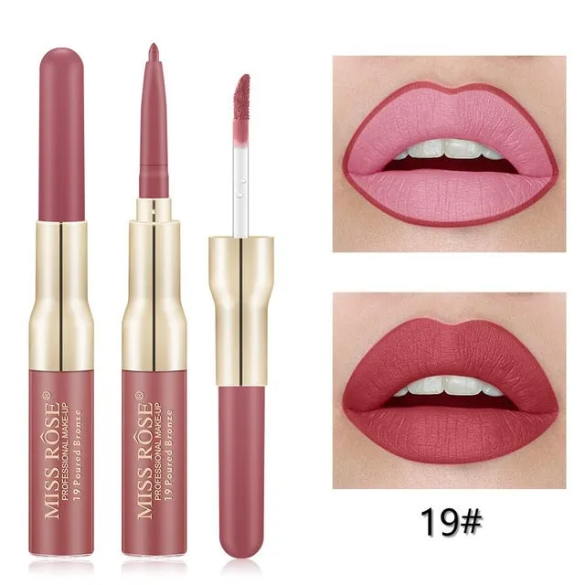 Miss Rose Matte lip Gloss   Liner 2 in 1
