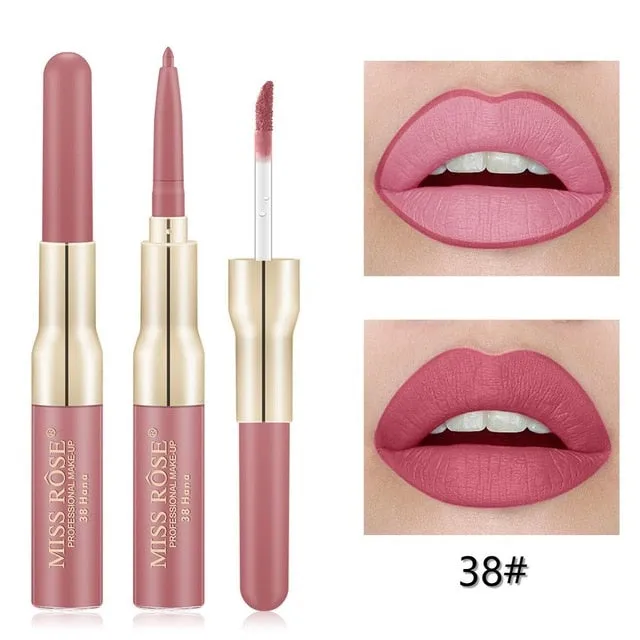 Miss Rose Matte lip Gloss   Liner 2 in 1