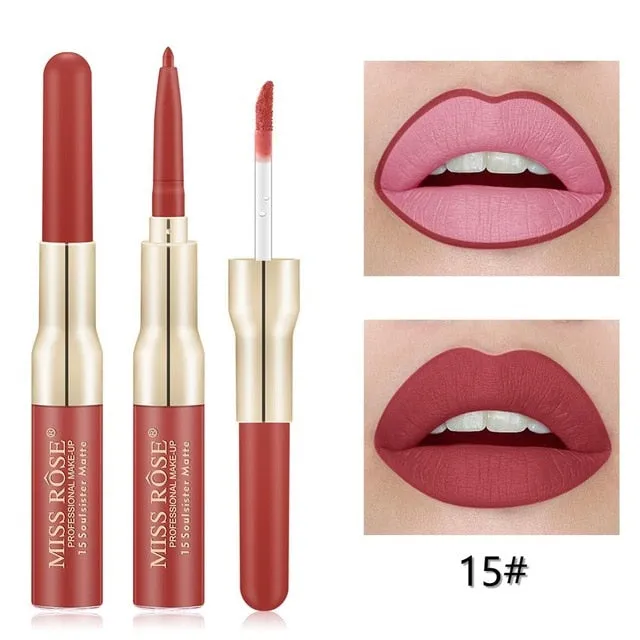 Miss Rose Matte lip Gloss   Liner 2 in 1