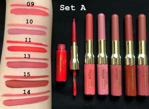 Miss Rose Matte lip Gloss   Liner 2 in 1