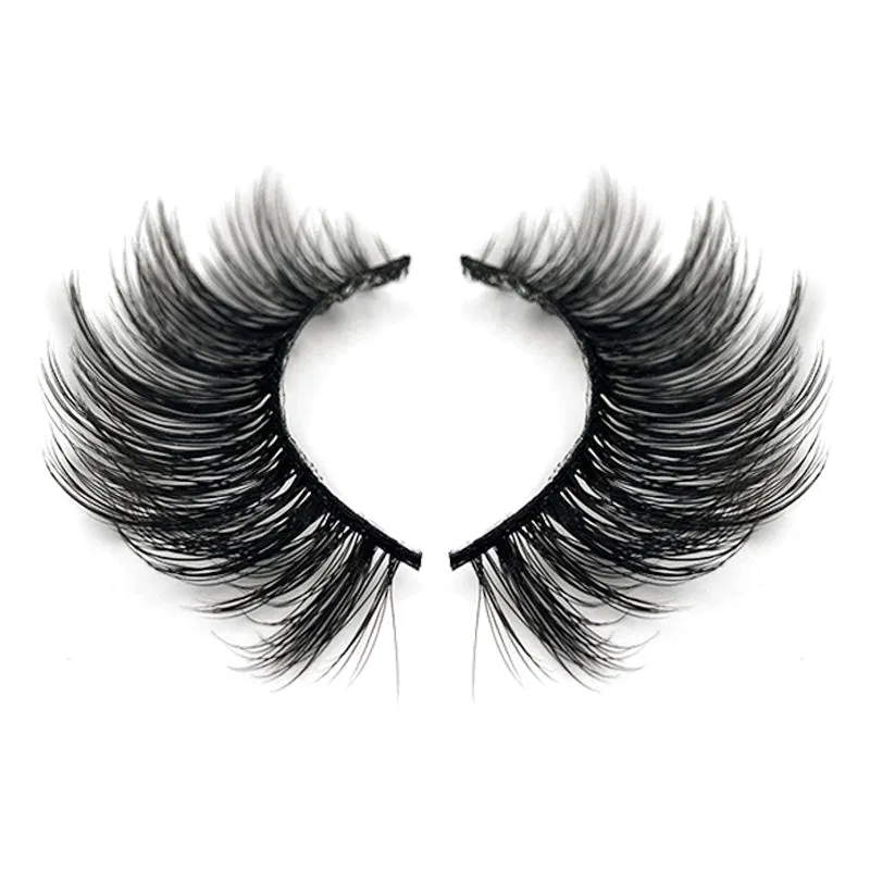 Natural 3D Faux Mink Lashes Colorful Package with Lash Brush V02