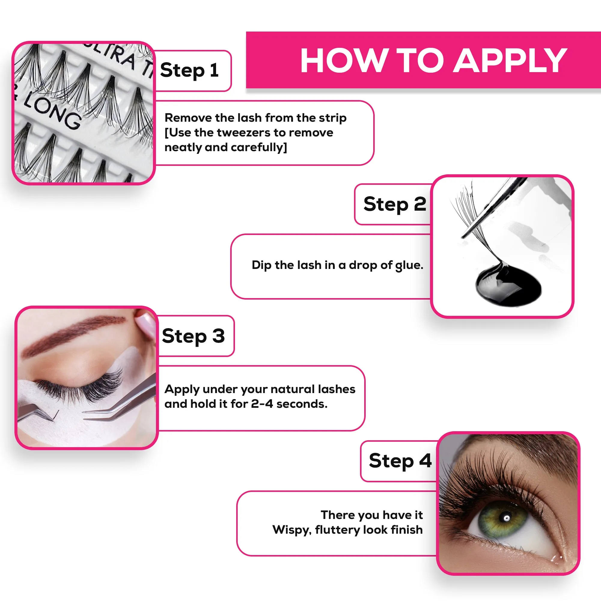 Professional Individual Ultra Thick Lashes, 7 Ply Flare Black, Knot Free & Short For Intense Volume (BF1005-Medium)