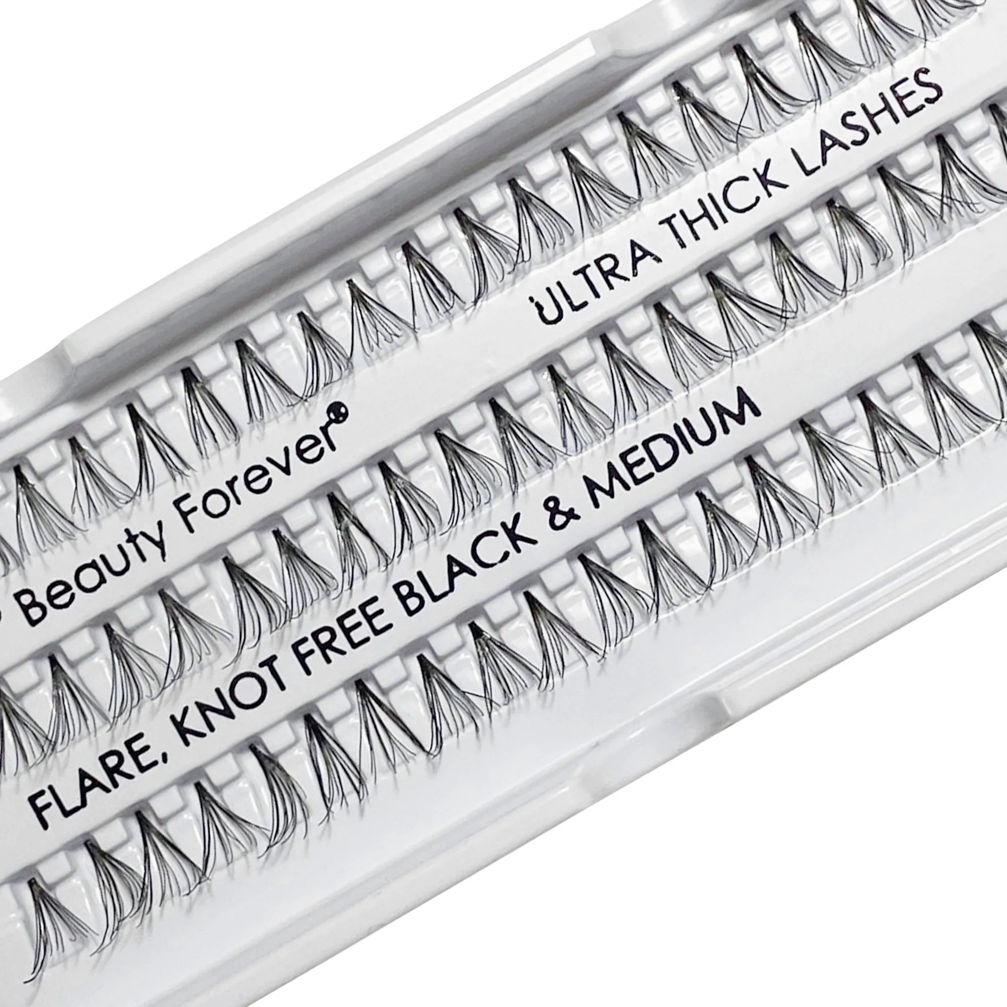 Professional Individual Ultra Thick Lashes, 7 Ply Flare Black, Knot Free & Short For Intense Volume (BF1005-Medium)