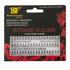 Professional Individual Ultra Thick Lashes, 7 Ply Flare Black, Knot Free & Short For Intense Volume (BF1005-Medium)