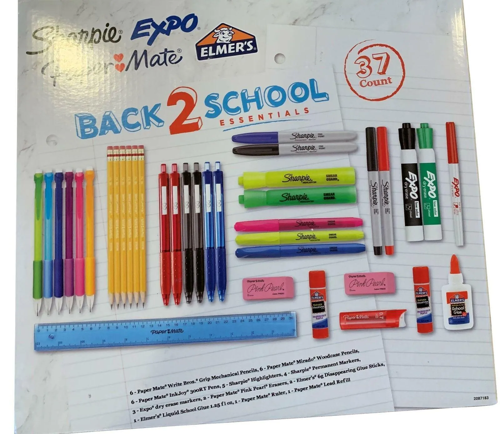 Sharpie Expo Paper Mate 2087183 Back 2 School Essentials 37 Piece Kit