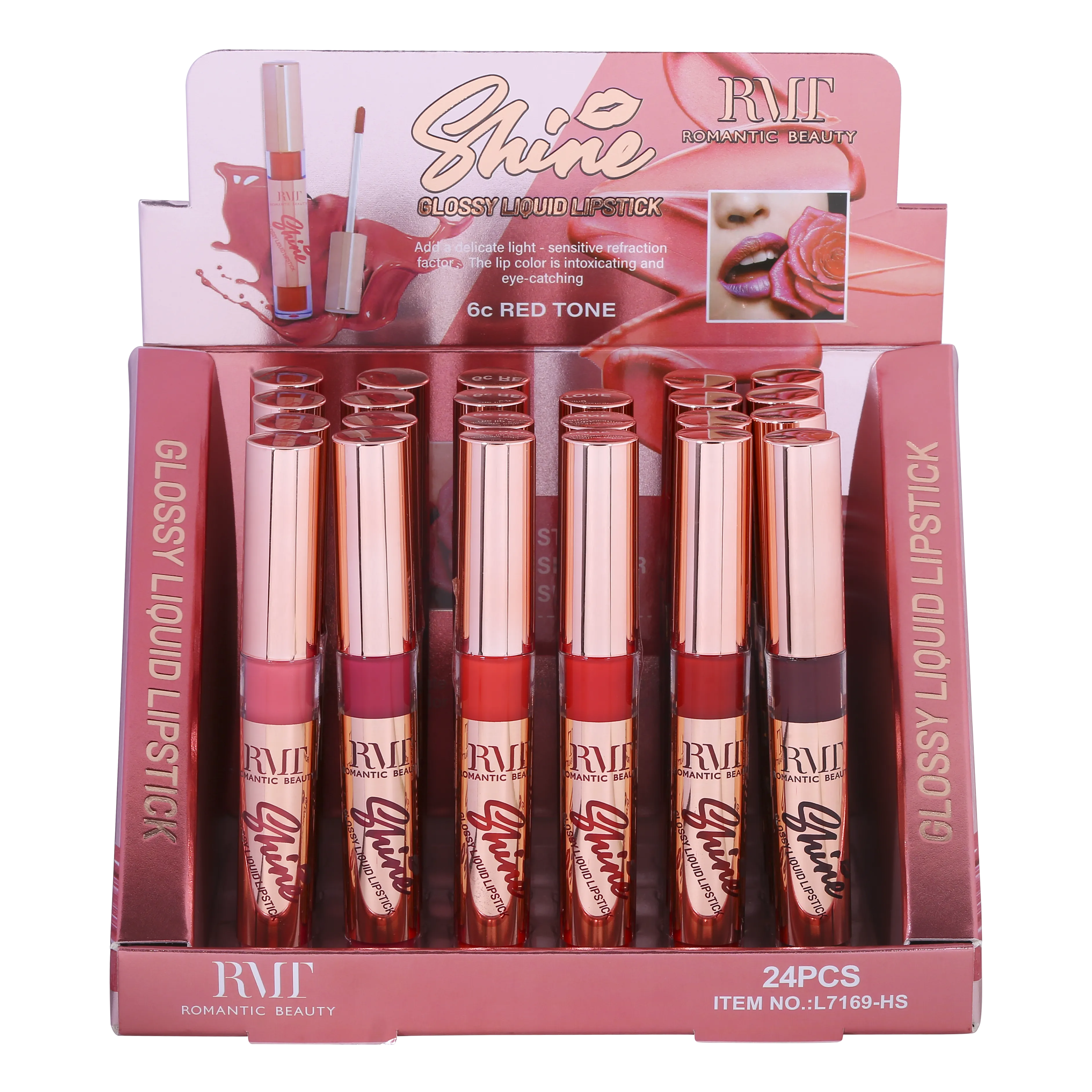 Shine Glossy Liquid Lipstick (Red Tone)