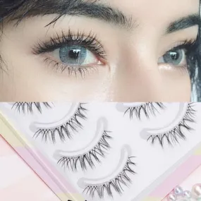 VenusFox False Eyelashes Naturally Simulated Thick Transparent Stem Fake Eyelashes Glimmer Beginner Makeup Tools Lashes W-7