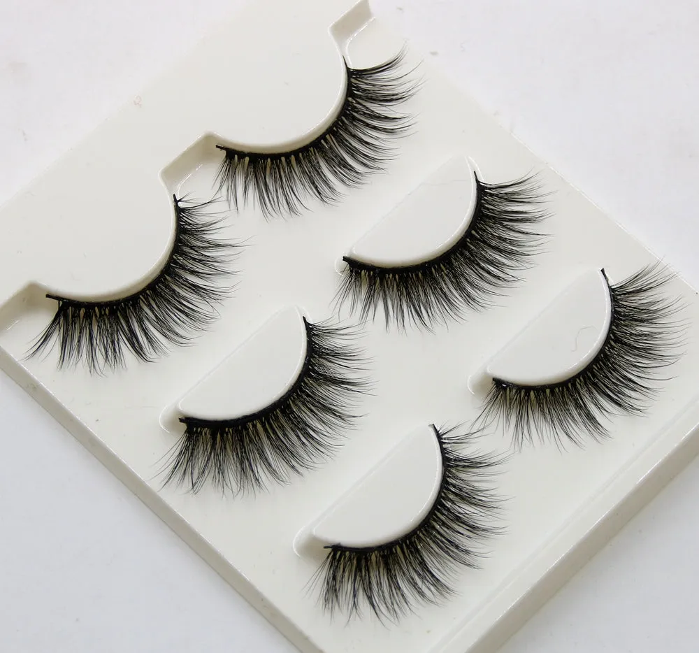 VenusFox Pure Hand Cotton Thread False Eyelashes Messy Soft Natural Thick Fake Eyelashes 3D Three Dimensional Makeup Tools Eyelashes