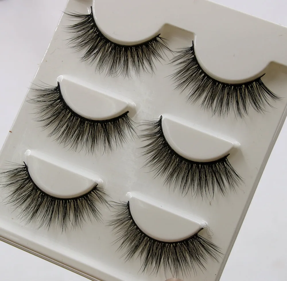 VenusFox Pure Hand Cotton Thread False Eyelashes Messy Soft Natural Thick Fake Eyelashes 3D Three Dimensional Makeup Tools Eyelashes